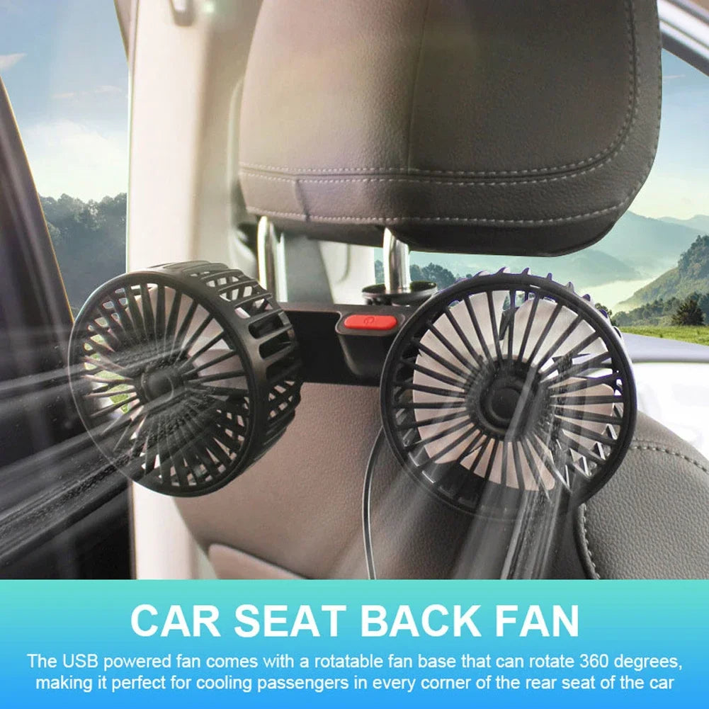 Dual Head Fan for Car Seats