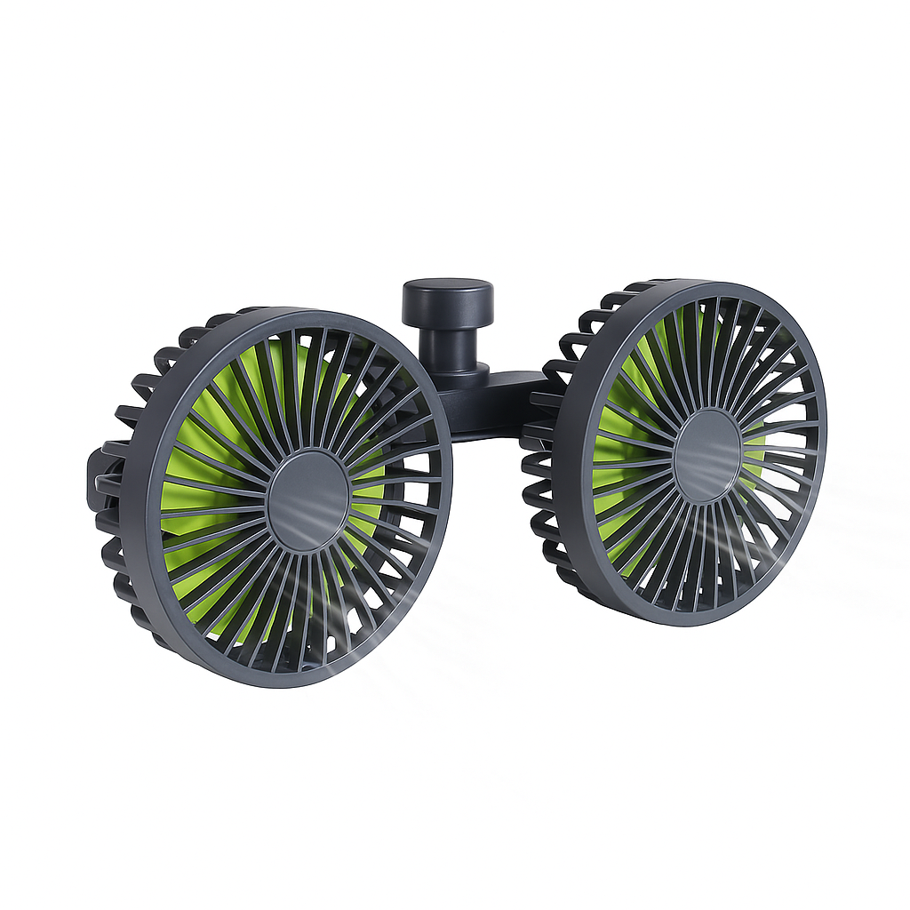 Dual Head Fan for Car Seats